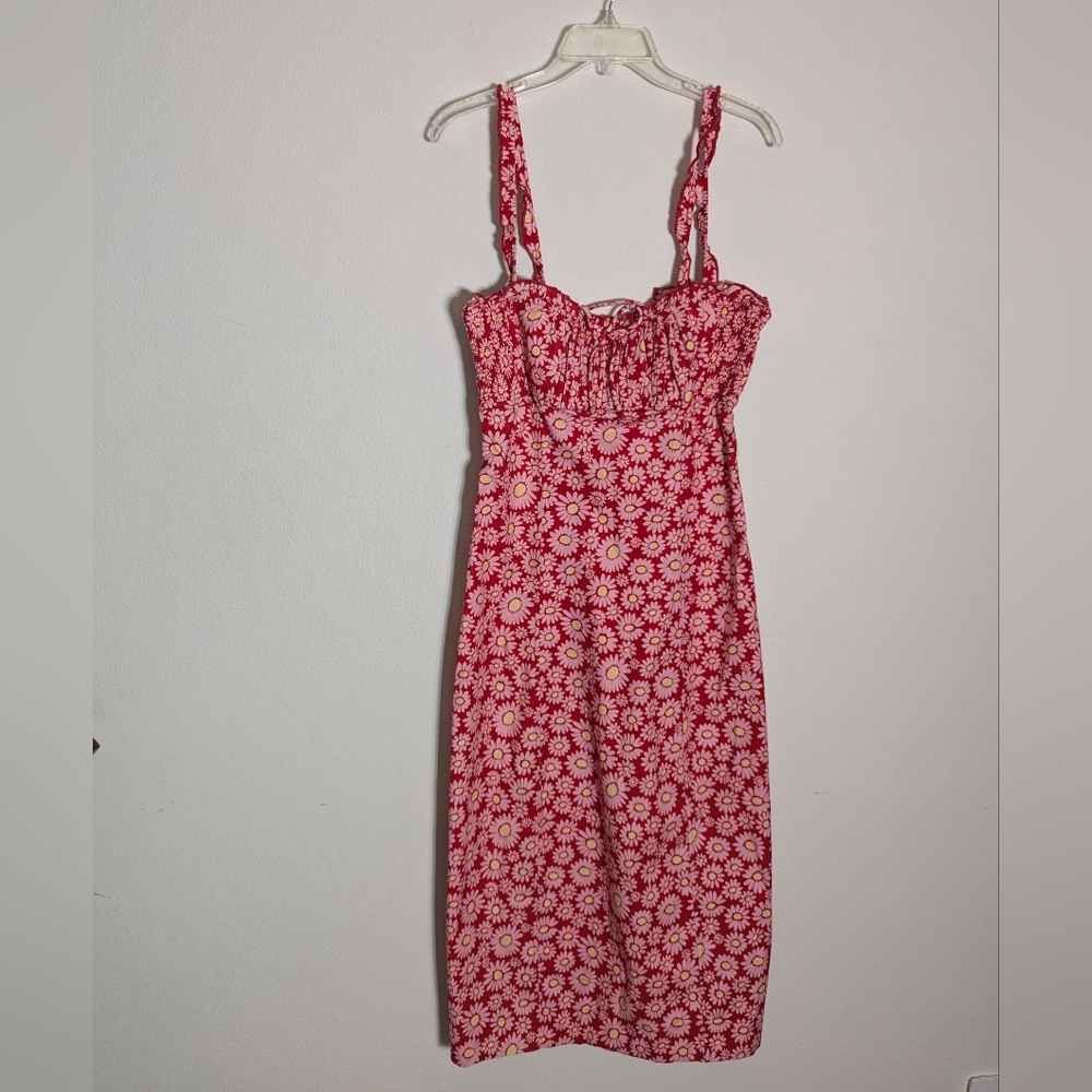Free People Womens‎ Dress Lucinda Floral Midi Milkmaid Coquette Bloomcore Large - Picture 2 of 13